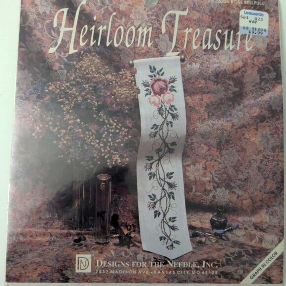 "Roses Bellpull" Floral Counted Cross-stitch Kit- Heirloom Treasures